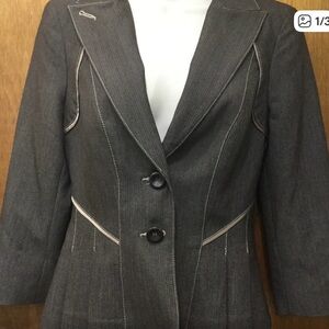 Bebe brown and tan pinstripe blazer
